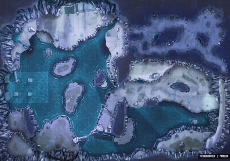 White Dragon Lair Dnd Map, Cave Dragon, Waterfall Cave, Roll20 Maps, Dnd Concept, Dragon Lair, Ground Plan, Dnd Battle Maps, Dragon Cave