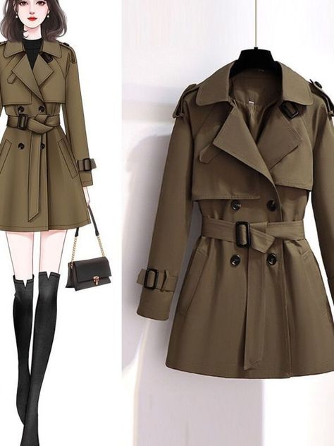 Short trench coat outfit