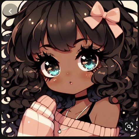 Friend Pfp, Kid Oc, Poc Pfp, Chibi Anime Kawaii, Black Cartoon Characters, Chibi Girl, Chibi Characters, Black Cartoon, Black Love Art