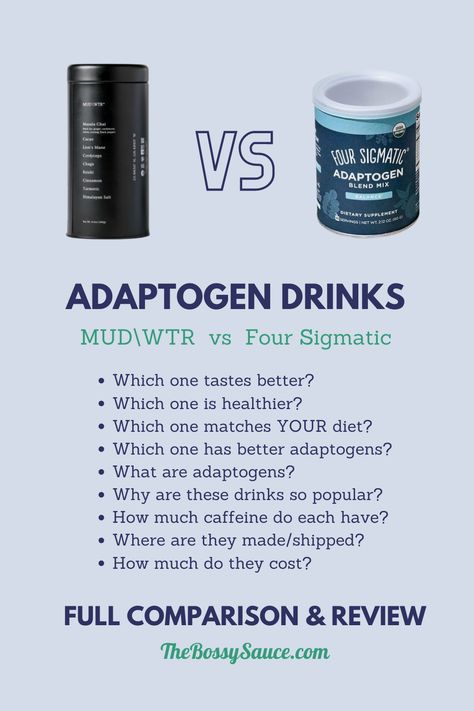 Curious about adaptogens and how they can combat stress in the body naturally? Ever seen those ads on Instagram for all those healthy warm drinks that have mushrooms, or that are pink or blue? Well, I tried two and compared and reviewed them: MUD/WTR and Four Sigmatic Adaptogen Blend #stressmanagement #adaptogens #mushrooms #healthydiet #healthfoods #vegan #plantbaseddiet #veganfoods #kosher #whole30 #coffee #teatime #tea #foursigmatic #mudwtr #warmdrink #naturalhealth #guthealth #probiotic Healthy Warm Drinks, Adaptogen Coffee, Adaptogens Mushrooms, Whole30 Coffee, Mud Wtr, Drinks Healthy, Four Sigmatic, Healthier Alternatives, Warm Drinks