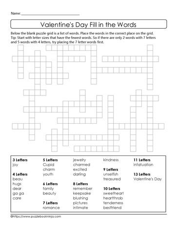 Freeform Valentine's Crossword Puzzle Fill In Puzzles, Valentines Puzzles, Valentines Day Words, Valentine Words, Problem Solving Strategies, Printable Puzzles, Word Search Puzzles, Crossword Puzzles, Valentines Day Activities