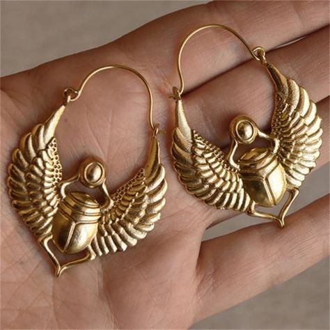 Look what I found on AliExpress Pirate Jewelry, Fake Earrings, Egyptian Inspired, Vintage Gold Earrings, Color Earrings, Big Hoop Earrings, Insect Jewelry, Egyptian Jewelry, Unusual Jewelry