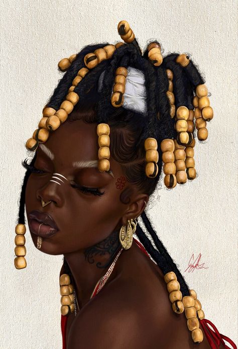 Afrique Art, African Art Paintings, Afrocentric Art, Black Art Painting, Black Artwork, Black Love Art, Black Art Pictures, Afro Art, Magic Art