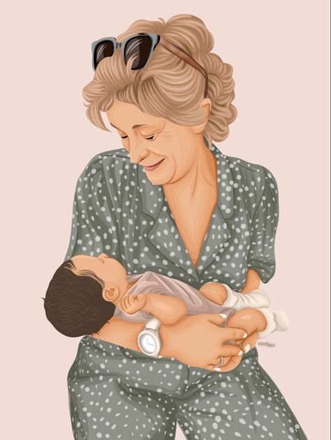 Grandparent Illustration, Highlights Cover, Faceless Portrait, Holding Baby, Family Art, Portrait Illustration, My Photo Gallery, Grandchildren, Digital Illustration