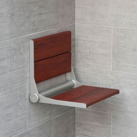 Shower Seat - ThermaSol Bathroom Shower Panels, Shower Pics, Folding Seat, Folding Walls, Digital Showers, Shower Seat, Steam Shower, Wall Seating, Bathroom Safety