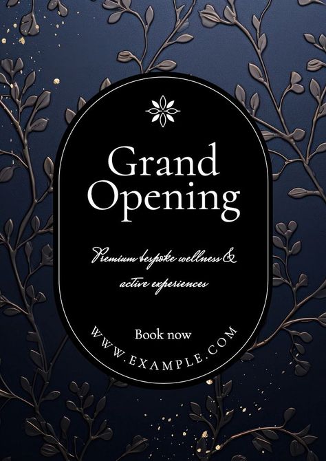 Grand opening poster template | premium image by rawpixel.com / Boom Opening Poster Design Ideas, Opening Poster Design, Grand Opening Poster, Idea Template, Poster Design Ideas, Poster Template Free, Aesthetic Templates, Blue Luxury, Paper Blue