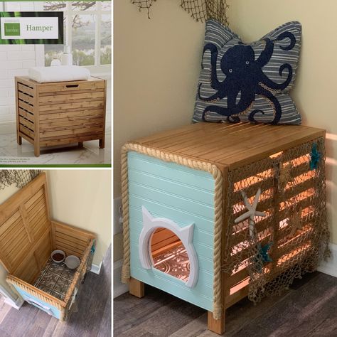 Cat Food Hide From Dog, Diy Dog Proof Cat Food Station, Diy Cat Feeding Station Dog Proof, Dog Proof Cat Feeding Station, Cat Food Station Dog Proof, Cat Feeding Box, Cat Feeder Dog Proof, Dog Proof Cat Feeder, Cat Feeding Station Dog Proof