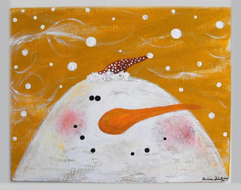 Folk Art ORIGINAL Snowman Acrylic Painting On by BriannasArtwork Folk Art Snowman, Snowman Acrylic Painting, Snow Buddies, Snowman Art, Blog Wallpaper, Christmas Blocks, Wine And Canvas, Reclaimed Wood Art, Christmas Painting