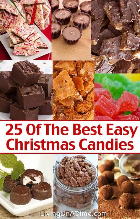 Here are 25 of the best easy Christmas candies all in one place! Many of these Christmas candy recipes can be made in just a few minutes and the result is oh so delicious! Taste Of Home Candy Recipes, Old Fashioned Hard Candy Recipes, Easy Xmas Candy Recipes, Best Christmas Candy Recipes, Christmas Candy Recipes Old Fashioned, Easy Christmas Candy Recipes Simple, Christmas Bonbons, Candy Recipes Easy, Cool Whip Candy