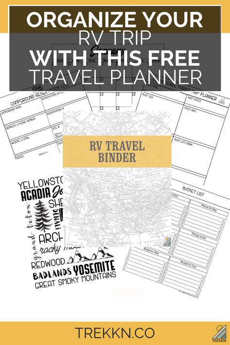 Rv Packing List Free Printable, Road Trip Journal Printable, Road Trip Planner Printable Free, Free Travel Itinerary Template, Free Travel Planner, Rv Trip Planner, Travel Binder, Free Wedding Planner Printables, Rv Trips