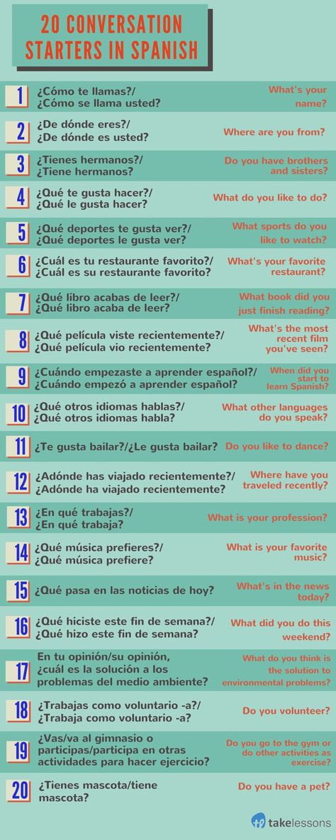 20 Easy Spanish Phrases for Striking Up a Conversation http://takelessons.com/blog/Spanish-phrases-for-conversation-z03?utm_source=social&utm_medium=blog&utm_campaign=pinterest Spanish Questions Conversation Starters, Spanish Conversation Practice, Basic Spanish Conversation, Convo Starters, Conversational Spanish, Practice Spanish, Common Spanish Phrases, Spanish Help, Words In Spanish