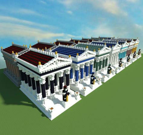 Greek Builds Minecraft, Greek Buildings Minecraft, Greek Minecraft Builds, Greek Palace Minecraft, Ancient Greek Minecraft, Minecraft Roman Builds, Greek Temple Minecraft, Roman Minecraft, Roman Temple Minecraft