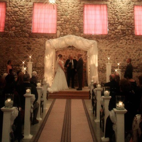 Wedding ceremony, cobblestone, old winery, Lawton Community Center Community Center, Great Rooms, Wedding Ceremony, Fireplace, Home Decor, Home Décor