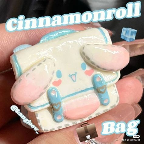 Tiny Cute Things, Cinamoroll Crafts, Cinamoroll Clay, Sanrio Clay Art, Cinnamoroll Clay, Polymer Clay Ideas Aesthetic, Sanrio Clay, Sanrio Crafts, Hello Kitty Crafts