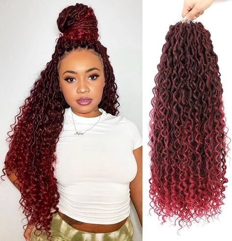 Amazon.com : Forevery Faux Locs Crochet Hair 12 Inch Goddess Locs Crochet Hair 6 Packs Pre-looped Crochet Hair for Black Women River locs Crochet Hair With Curly Ends (12 Inch, 1B) : Beauty & Personal Care Crochet Locs Hairstyles For Women, Crochet Faux Locs Hairstyles, Black Women Locs, Pre Looped Crochet Hair, Women Locs, Hair Inches, Goddess Locs Crochet, Crochet Locs, Crochet Faux Locs