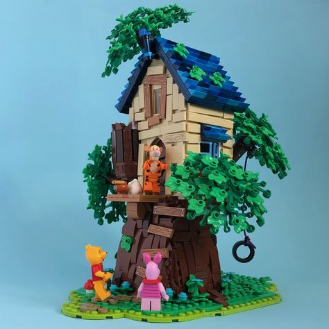 Lego Tree House, Lego Tree, Easy Lego Creations, Lego Houses, Lego House Ideas, Houses Ideas, Amazing Lego Creations, Lego Creative, Lego Pictures