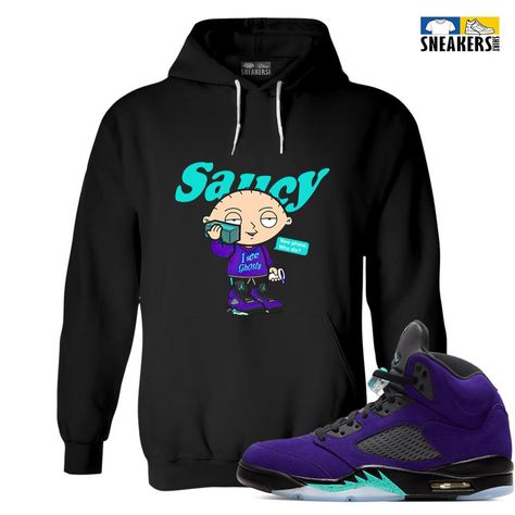 Saucy Matching Air Jordan 5 Alternate Grape Hoodie Black Check more at https://sneakersshirt.com/product/saucy-matching-air-jordan-5-alternate-grape-hoodie-black/ Jordan Shirts, Air Jordan 5, Jordan 5, Sneakers Outfit, Black Sneakers, Unisex Tshirt, Matching Shirts, Jordan 1, Black Hoodie