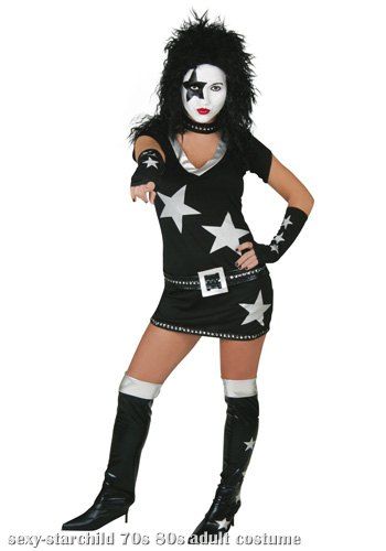 Sexy KISS Starchild Costume Dress w/attached BeltChokerWrist CoversBoot Covers Dress w/attached BeltChokerWrist CoversBoot Covers Paul Stanley Costume Woman, Paul Stanley Halloween Costume, Paul Stanley Costume, Kiss Band Costume, Kiss Costume, Kiss Outfits, Star Costume, Kiss Art, Paul Stanley