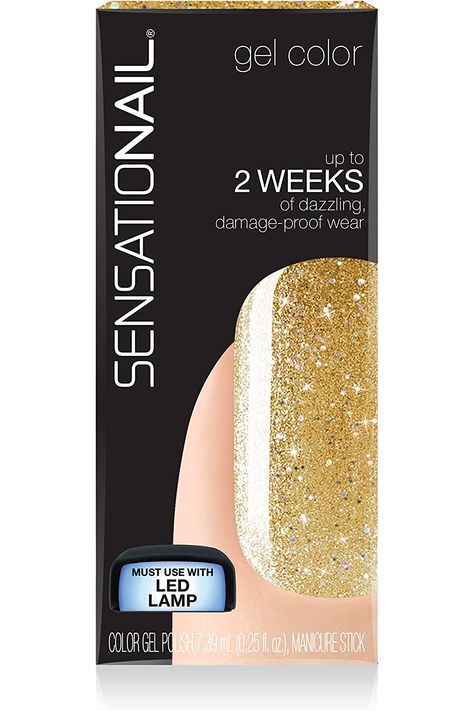 SENSATIONAIL Gel Polish, 0.25 oz, Gold Glitter Sensationail Gel Polish, Accessories Illustration, Fashion Accessories Illustration, Gel Color, Gel Polish, Gold Glitter, Beauty And Personal Care, Manicure, Fashion Accessories