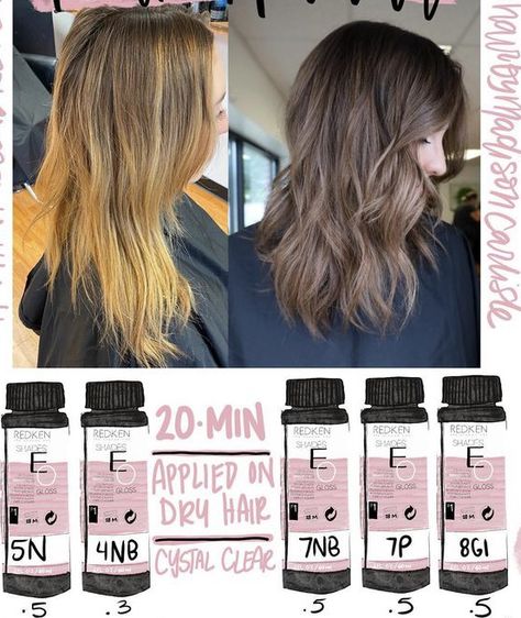 Beige Brown Hair Color Formula, Tint Back Hair Formulas, Brassy Hair To Ash Brown, Ash Brown Redken Shades Eq Formula, Ashy Bronde Balayage Formula, Brown Hair Colors Ash, Redken Mushroom Brown Formula, Ash Brown Shades Eq Formula, Mushroom Brown Shades Eq Formula