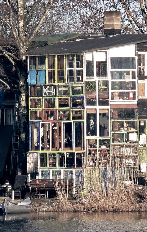 Window Walls, Window House, Glass House Made From Old Windows, Big Old Windows, Diy Glasshouse Old Windows, Vintage Windows Photography, Old Timy Houses, Recycled Windows, Reclaimed Windows