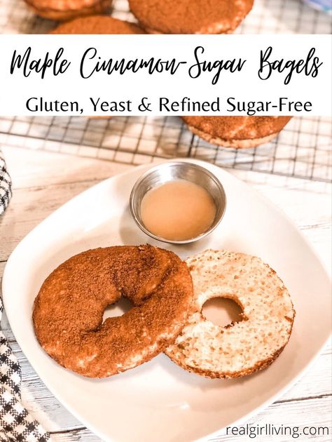 Cinnamon Bagels, Baking Breakfast, Dairy Free Cream Cheese, Cinnamon Crunch, Bagel Recipe, Gluten Free Sugar Free, Gluten Free Breakfasts, Breakfast Snacks, Free Breakfast