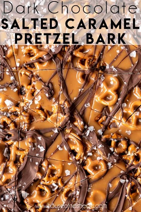 Pretzel Rod Toffee Bark, Flat Pretzel Ideas, Pretzels Caramel And Chocolate, Pretzel Caramel Chocolate Bark, Caramel Covered Pretzels, Homemade Bark, Carmel Chocolate Pretzels, Pretzel Candy Recipes, Bark Dessert