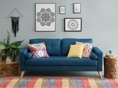 Colorful Sofa Living Room, Teal Couch Living Room, Blue Sofa Decor, Teal Sofa Living Room, Teal Living Room Decor, Blue Sofa Living, Living Room Colour Schemes, Blue Sofas Living Room, Teal Living Rooms