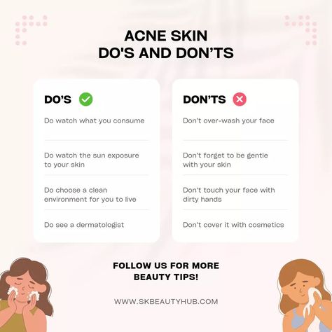 Acne Do's and dont's for the face Skincare Blogger, Tips Skincare, Brown Spots On Face, Acne Causes, Do's And Don'ts, Acne Care, Be Gentle With Yourself, Winter Skin, Skin Skincare