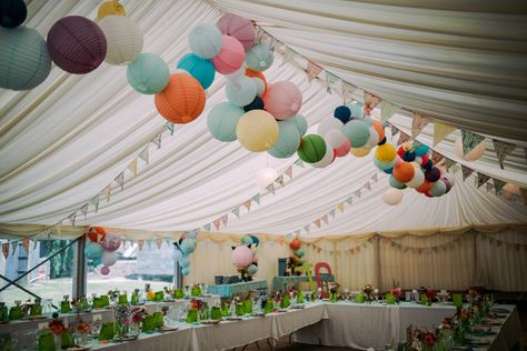 Marquee Lanterns, Big Tent, Wedding Marquee, Small Backyard Wedding, Tent Set Up, Colourful Wedding, Rustic Romance, Barn Decor, Event Decoration