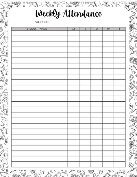 Free Printable Attendance Sheets (For School Or Homeschool) Attendance Sheets, Student Attendance Sheet, Reading Lab, Homeschool Attendance, Attendance List, Attendance Register, Attendance Chart, Attendance Tracker, Reading Log Printable