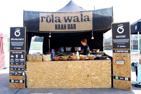 Food Stall Decoration Ideas Fair, Street Food London, London Street Food, Indian Naan, Food Stand Design, Food Booth, Foodtrucks Ideas, Stall Decorations, Street Food Design