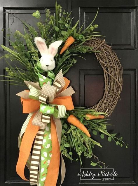 30+ Easy DIY Easter Wreath Ideas to Transform Your Front Door | momooze Easter Decorations Wreaths & Garlands, April Wreath, Easter Front Porch Decor, Easter Wreath Ideas, Painted Peony, Easter Wreaths For Front Door, Easter Board, Easter Wreath Diy, Easter Spring Wreath