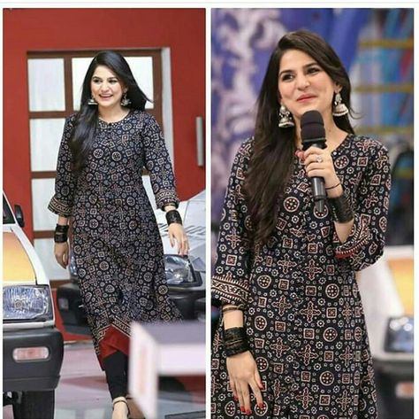 Sanam Baloch Dresses, Kurti Outfit, Fashion Pants Outfit, Dresses Kurti, Casual Party Outfit, Celebrity Fashion Looks, Pakistani Celebrities, Kids Dress Patterns, Beautiful Dress Designs