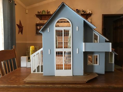 Ann's Dollhouse Dreams: Welcome to the Neighborhood Doll Townhouse, Doll House Attic Ideas, Beachside Bungalow Dollhouse Ideas, English Countryside Cottage, Miniature Dollhouse Attic Ideas, Greenleaf Brookwood Dollhouse, Countryside Cottage, Porch Railing, Sims Building