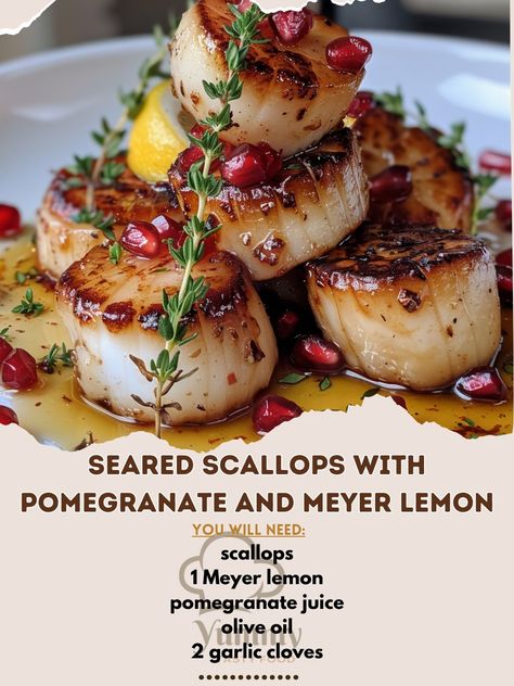 Fine Dining Appetizers, Meyer Lemon Recipes, Lemon Recipe, Gourmet Food Plating, Food Fish, Seared Scallops, Scallops Seared, Meyer Lemon, Curry Chicken Recipes