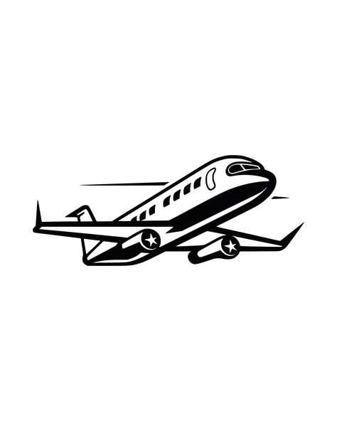 Airplane Clip Art, Airplane Svg, White Entryway, Travel Vector, Airplane Vector, Airplane Silhouette, Cnc Files, Vector File, Silhouette Cameo