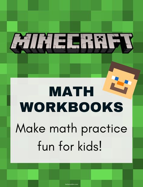 Minecraft Math Workbooks - Leslie Maddox Math U See, Hate Math, Multiplication Practice, Homeschool Tips, Math Workbook, Math Practice, Math Printables, Homeschool Printables, Learning Techniques