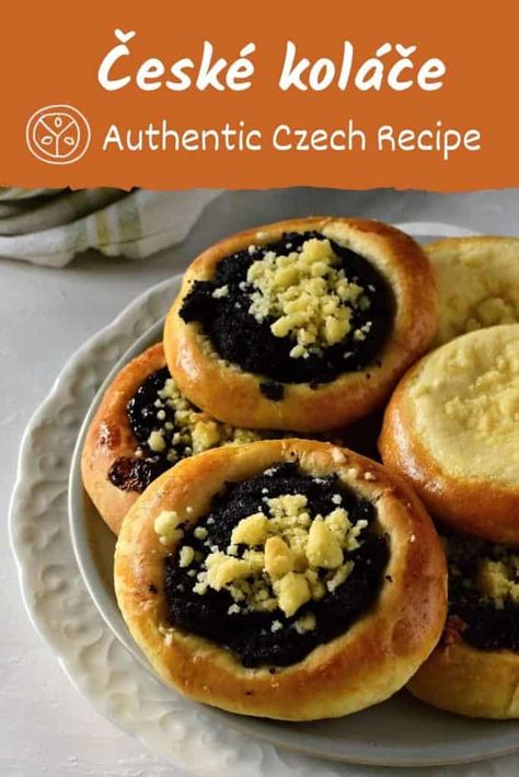 Kolache Recipe Czech, Czech Desserts, Kolache Recipe, Czech Food, Slovak Recipes, Around The World Food, Ukrainian Recipes, Czech Recipes, Polish Recipes