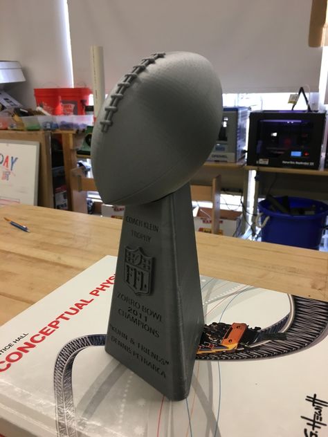 Lombardi Fantasy Football Trophy by MCDeltaT - Thingiverse Super Bowl Trophy Diy, Football Draft Party, Nfl Party, Trophy Ideas, Fantasy Football Humor, Super Bowl Trophy, Fantasy Draft, Football Trophy, Team Snacks