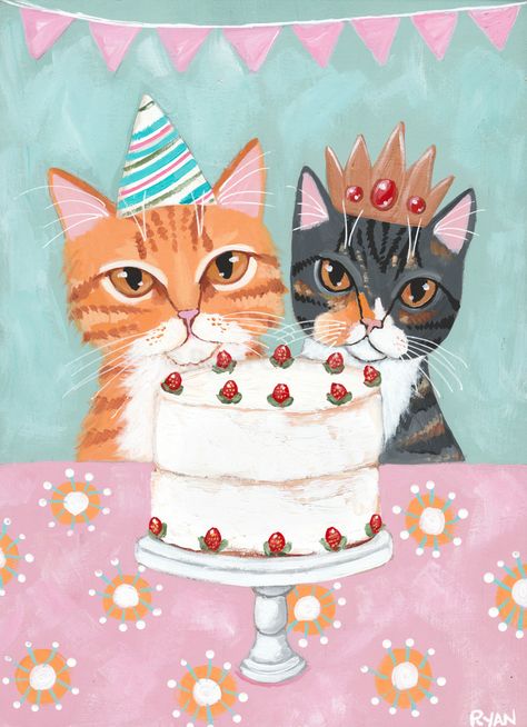 Pictures With Cats, Happy Birthday Ideas, Happy Birthday Cats, Cat Birthday Wishes, Happy Birthday Friendship, Happy Birthday For Him, Happy Birthday Cat, Happy Birthday Best Friend, Happy Birthday Art