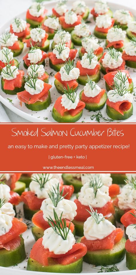 Salmon Cucumber Bites, Dill Cream Cheese, Smoked Salmon Cucumber, Cucumber Appetizers, Smoked Salmon Appetizer, Spring Appetizers, Salmon Appetizer, Food Seafood, Cucumber Bites