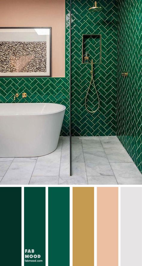 I don’t know if anyone out there feel the same with me. I feel sleepy in the winter, you know like “hibernate” but now... Popular Bathroom Colors, Lamp Aesthetic, Dark Green Bathrooms, Gold Bad, Small Bathroom Colors, Teal Bathroom, Bathroom Color Schemes, Colors Schemes, Bathroom Decor Ideas Colors