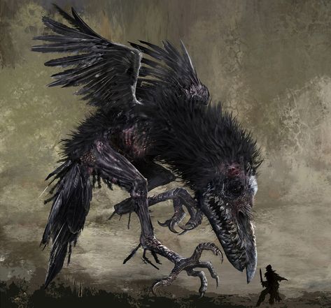 Monstrous Crow Concept Art - Elden Ring Art Gallery Crow Monster Art, Elden Ring Creatures, Elden Ring Monsters, Crow Concept Art, Crow Creature, Crow Monster, Elden Ring Concept Art, Elden Ring Art, Beast Creature