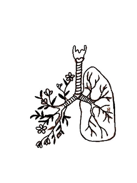 Lung Tattoo With Flowers, Lung Tattoo, Tattoo With Flowers, Flowers Simple, Floral Illustration, Lungs, Floral Illustrations, Flower Tattoos, Love You