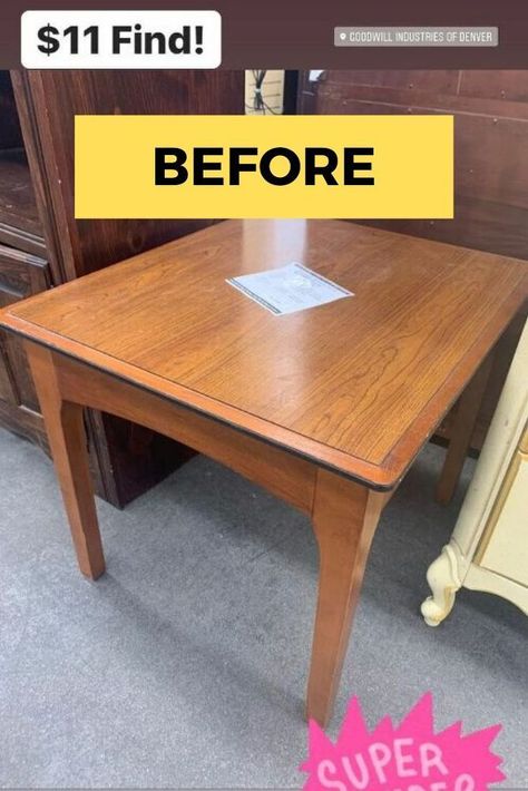 End Table Makeover Before After, Upcycled End Tables, Antique Table Makeover, Refurbished End Tables, Diy Table Makeover, Painted End Tables, End Table Makeover, Side Table Makeover, Transformation Project