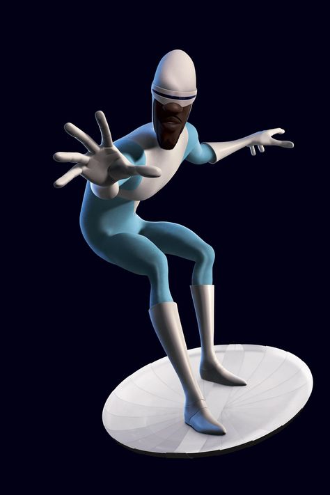 The Incredibles -  Lucius Best (a.k.a. Frozone) (Samuel L. Jackson) is a long-time friend of the Parr family. Frozone is Bob Parr's best friend, and was the best man at Bob and Helen's wedding. Frozone has the power to freeze water, or even ambient moisture in the air. He is limited by the amount of water available, either in liquid form, or in the air.