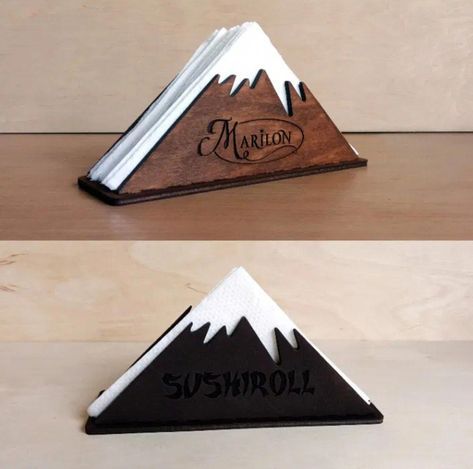 Personalized Cnc Projects, Wood Taco Holder, Wood Projects Laser, Laser Ideas Wood, Diy Wood Napkin Holder, Cnc Wood Projects That Sell, Sellable Wood Projects, Napkin Holder Ideas Diy, Wood Cnc Projects