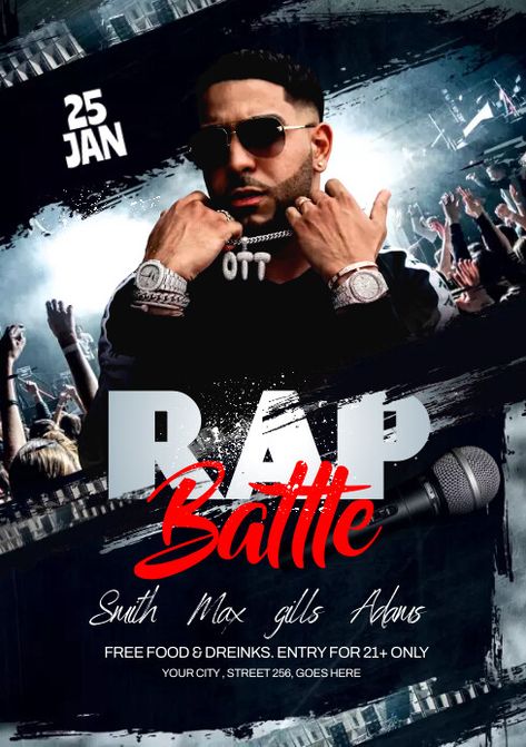 341K+ Free Party Templates | PosterMyWall Dj Battle, Document Design, Invert Colors, Party Flyers, Crop Photo, Promotional Flyers, Campaign Posters, Event Flyers, Rap Battle