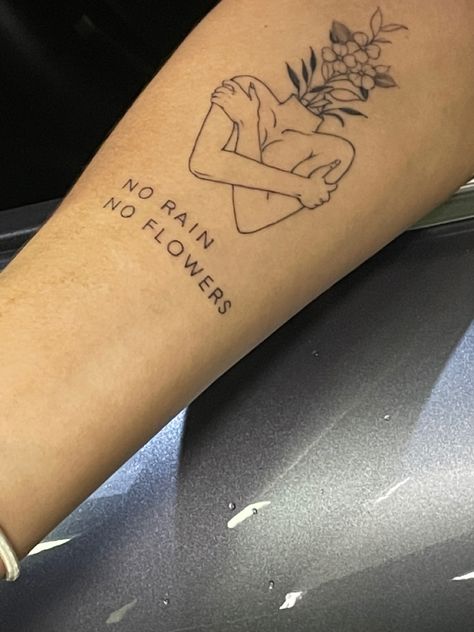 Self Love Arm Tattoos For Women, Tattoo Ideas For Body Positivity, Patch Sleeve Tattoo Women Minimal, Writing Tattoos For Women On Arm, Self Growth Tattoo Ideas For Women, Tattoo Ideas About Body Positivity, Self Love Floral Tattoo, Forearm Tattoo Women Self Love, Self Empowerment Tattoo Ideas